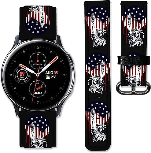 Correa de cuero de repuesto compatible con Samsung Galaxy Watch4 Active 2 1.575in 1.732in Galaxy Watch4 Classic Active 2 1.654in 1.811in Galaxy