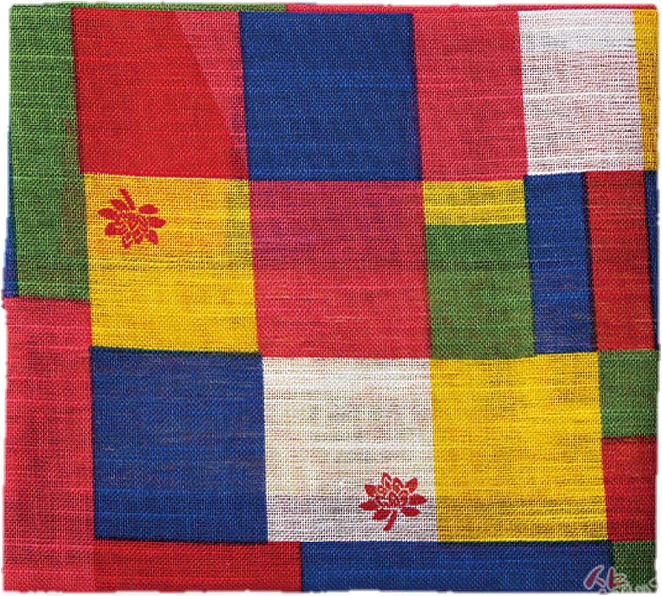 Korean Jogakbo Handkerchief - Traditional Patchwork Pattern Cotton Scarf - Obangsaek Colors Bojagi Tapestry Wall Art - New Year's Gift