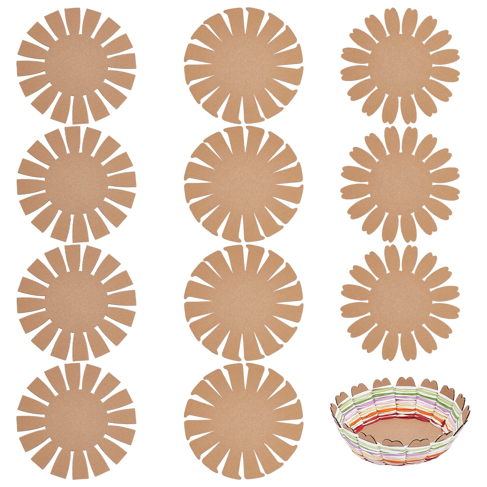 PH PandaHall - 12 cestas de papel redondas de 48 cm para tejer, tejer, manualidades, decoración, formas para proyectos de artesanía, actividades de Pascua, Perú