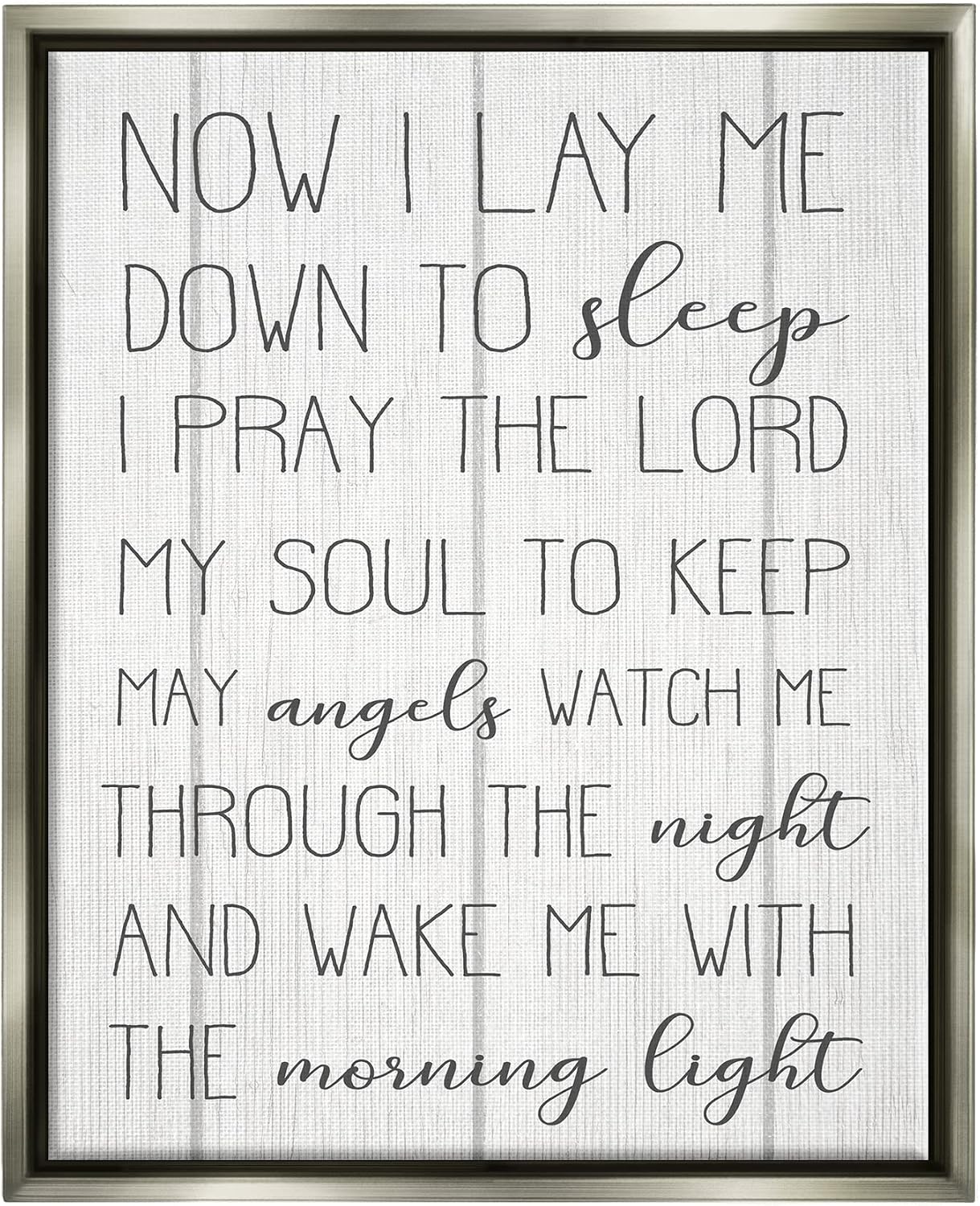 Stupell Industries 'Kids Inspirational Word Bedroom Nursery Design', Floating Frame Canvas Art, Gray, 17 x 21 Inches, Easy to Hang and Sturdy, Made in USA, by Lil' Rue