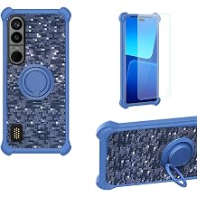 Aroepurt Case Compatible for Bittium Tough Mobile 3 Phone Case Cover [with 1* Tempered Glass Screen Protector] PC + Silicone [360 Metal Ring, Magnetic Car Mount] TZZH-LAN