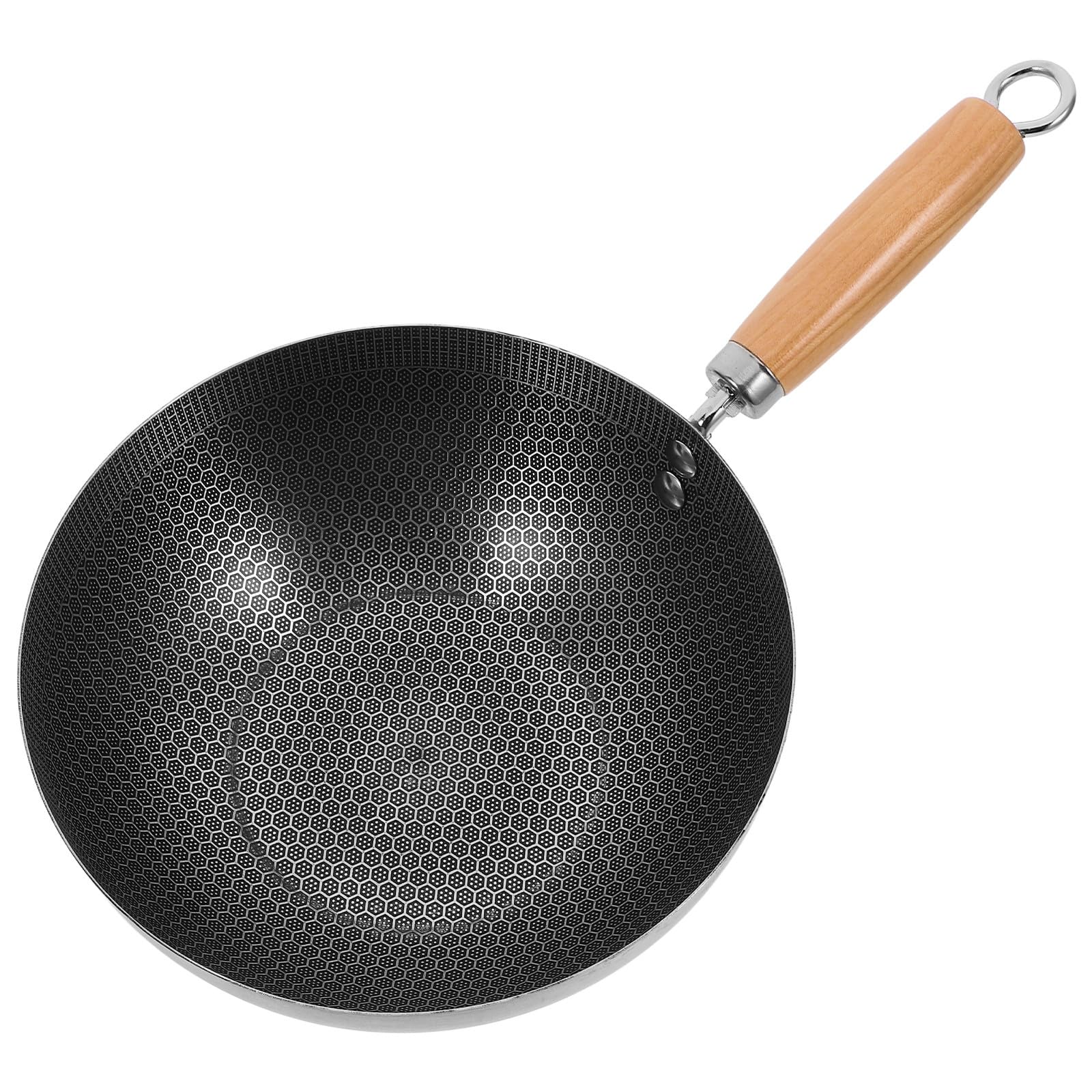 Abaodam Padella e Facile da Pulire Manico Ergonomico per Friggere in Acciaio Inossidabile Struttura a Nido D'ape per Cucina e Grill