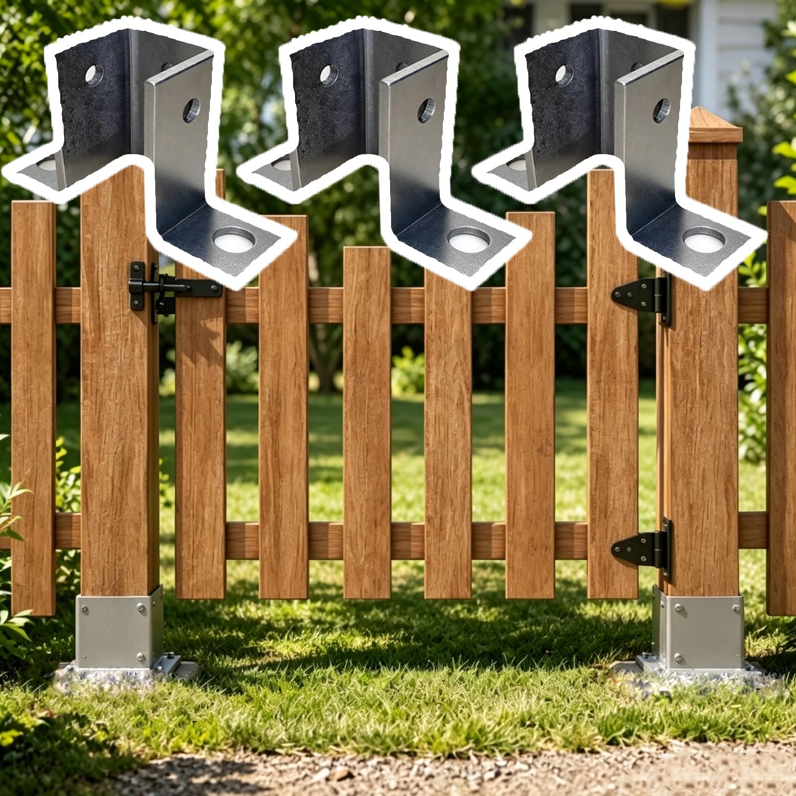 Anclaje De Alta Resistencia Tipo Estaca Para Pilares | Soporte Cuadrado Para Columna De Acero Inoxidable 304(3 pc,3.5x3.5in/9x9cm)