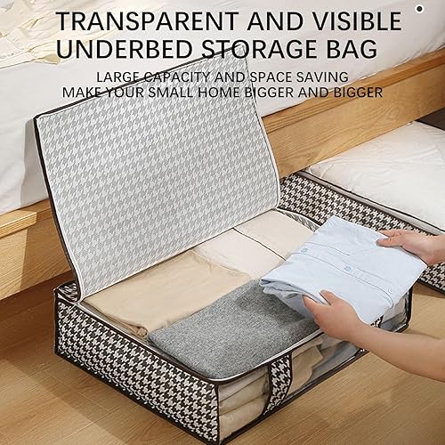 Miniatura 7 de Bolsas de almacenamiento para debajo de la cama, organizador grande debajo de la cama, mantas, edredones, bolsas de almacenamiento plegables con