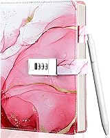 Vista 20 de CAGIE Diario con candado para niñas, kit de diario rayado rellenable A5 con contraseña y candado, lindos regalos de Navidad y cumpleaños para niñas