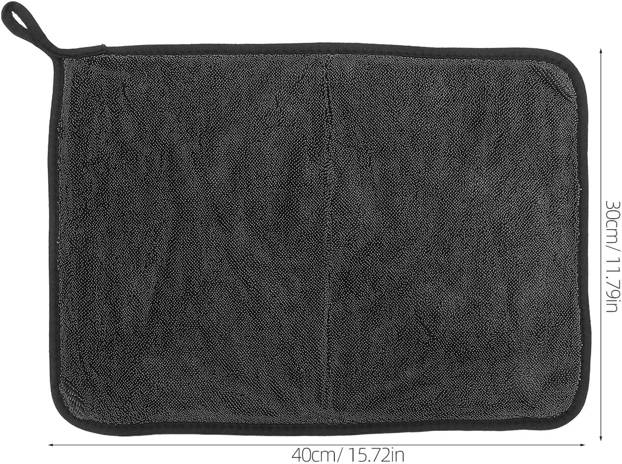 5pcs Gray Microfiber Car Wash Towels 30x40cm Thick Absorbent Cleaning Cloths for Automotive Exterior, Interior, and Window Detailing