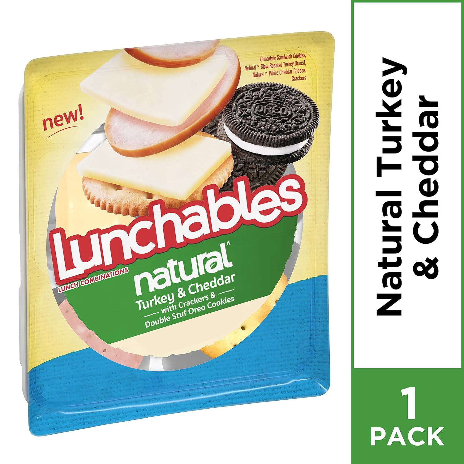 Lunchables Natural Turkey & Cheddar Cheese Snack Kit with Crackers & Chocolate Sandwich Cookies (3.3 oz Tray)
