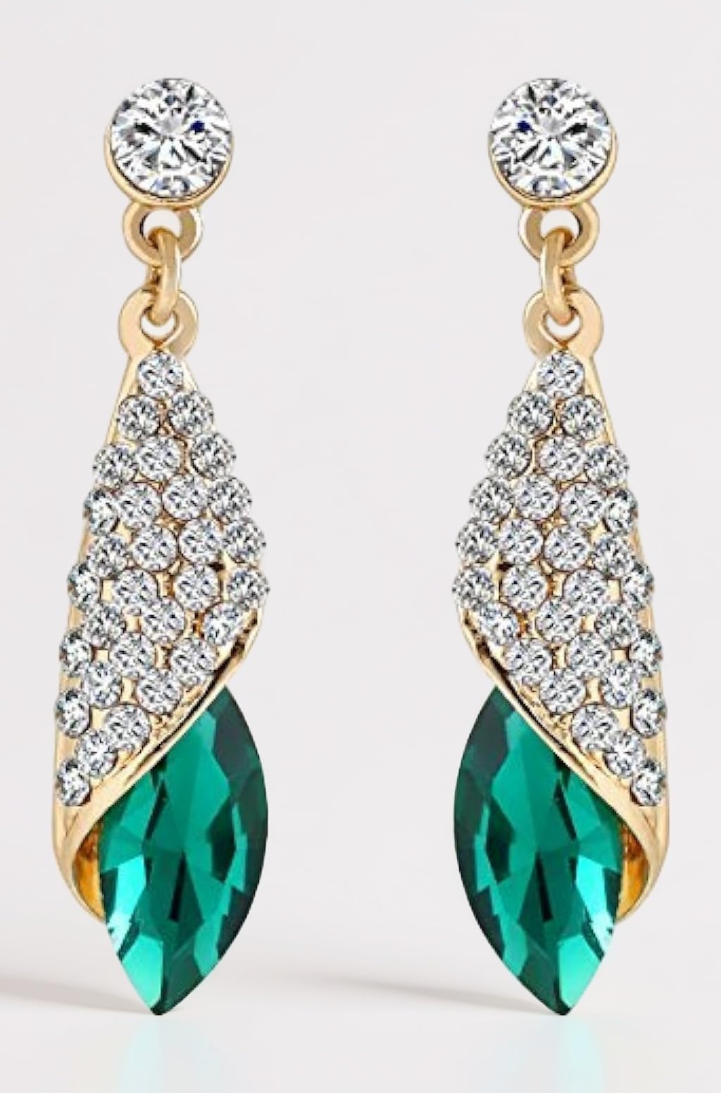 AAA 18k Gold Plated Crystal Earrings For Women & Girls