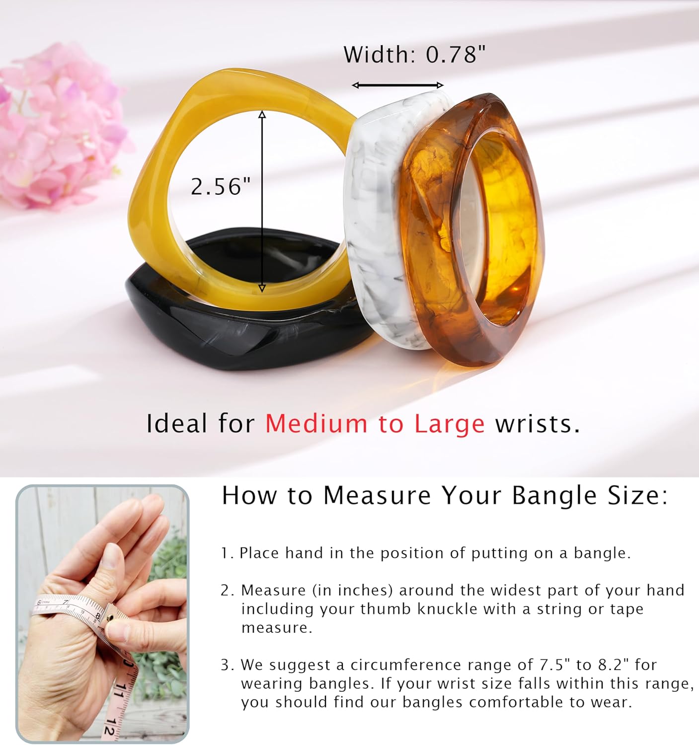 ALEXTINA 4Pcs Acrylic Big Bangle Bracelets for Women, Colorful Geometric Chunky Resin Bangles Set Wide Dome Shape Bangle Acrylic Resin Fashion Holiday Jewelry for Everyday Wear - Image 4
