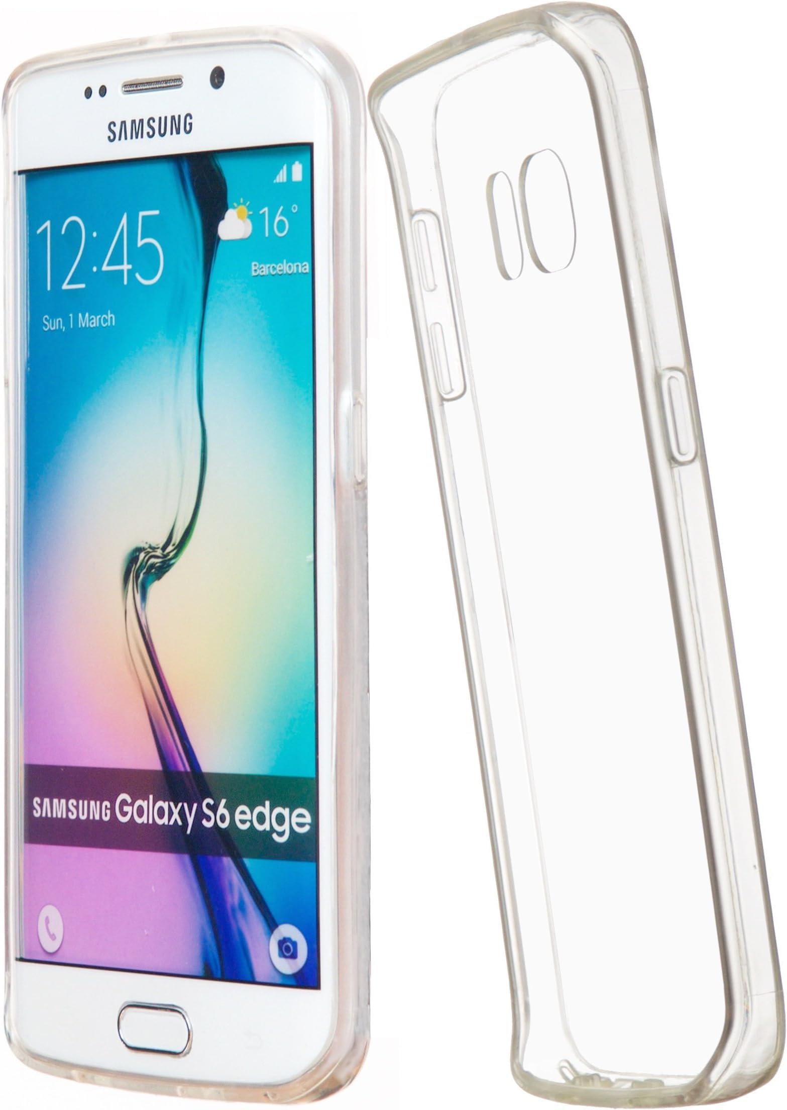 Galaxy S6 Edge Case, [Scratch Resistant] AK ProtectClear [Edge Series] Samsung Galaxy S6 Edge Hybrid Bumper Case Cover (Clear (Anti Scratch)). Shock Absoirbing Bumper Cover and Clear Hard Back Panel