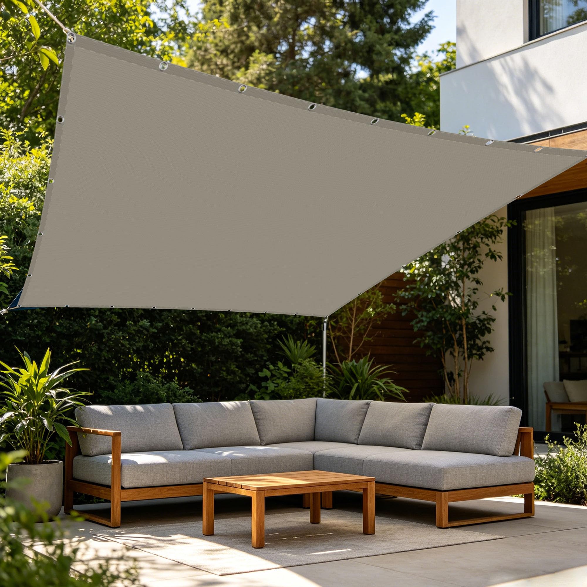 Voile d'ombrage imperméable 3.5x7 m pour créer de l'ombre sur la terrasse