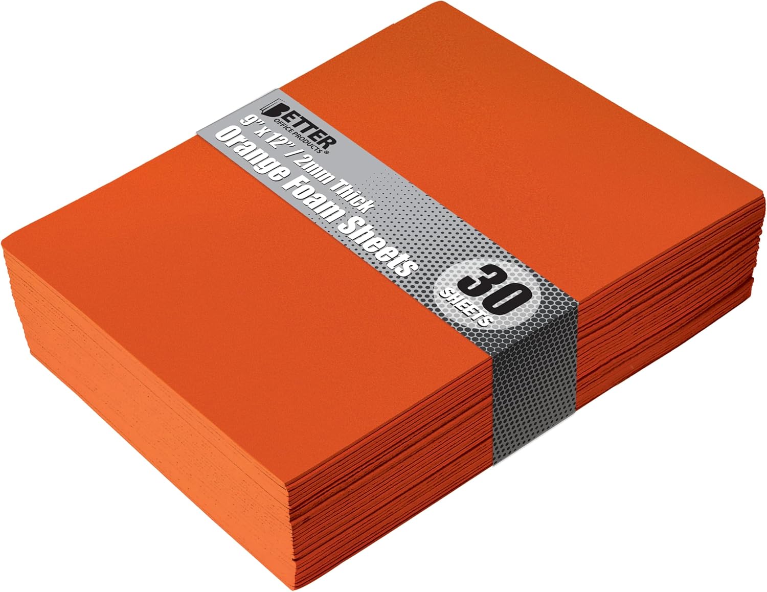 Better Office Products Orange EVA Foam Sheets, 30 Pack, 2mm Thick, 9 x 12 Inch, Orange Color, for Arts and Crafts, 30 Sheets Bulk Pack