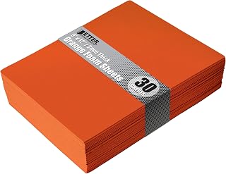 Better Office Products Orange EVA Foam Sheets, 30 Pack, 2mm Thick, 9 x 12 Inch, Orange Color, for Arts and Crafts, 30 Sheets Bulk Pack