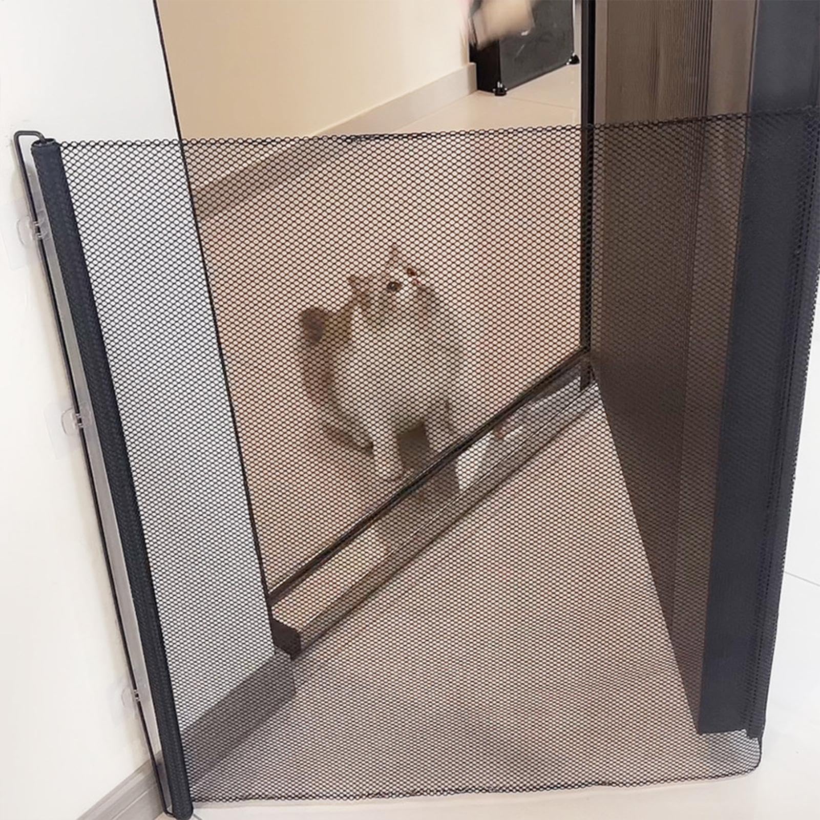 Puerta retráctil para mascotas, puerta de seguridad infantil para puertas - Puerta de enlace de seguridad infantil retráctil automática,Suministros de mascotas ajustables para puertas y escaleras
