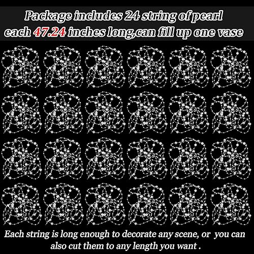 Miniatura 2 de Tondiamo 24 piezas de perlas artificiales para velas flotantes, perlas de imitación, guirnalda de decoración para jarrones, decoración de bodas,