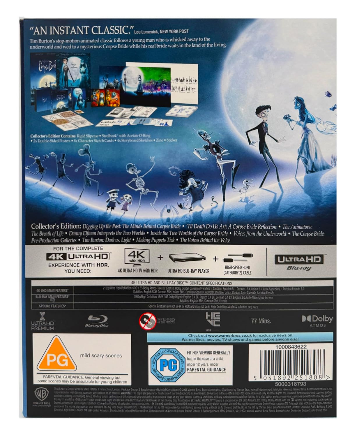 Tim Burton’s Corpse Bride (2005) 4K Ultra HD + Blu-ray — Ulitmate Collector’s Edition SteelBook with Slipcase, Posters & Art Cards [Region Free]