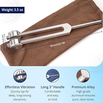 Otto 128 Weighted Tuning Fork for Healing, Made in The USA, Chakra Healing, Sound Therapy for Reducing Inflammation, Meditation, Relaxation, Sound Healing Instruments & Sound Therapy Instruments