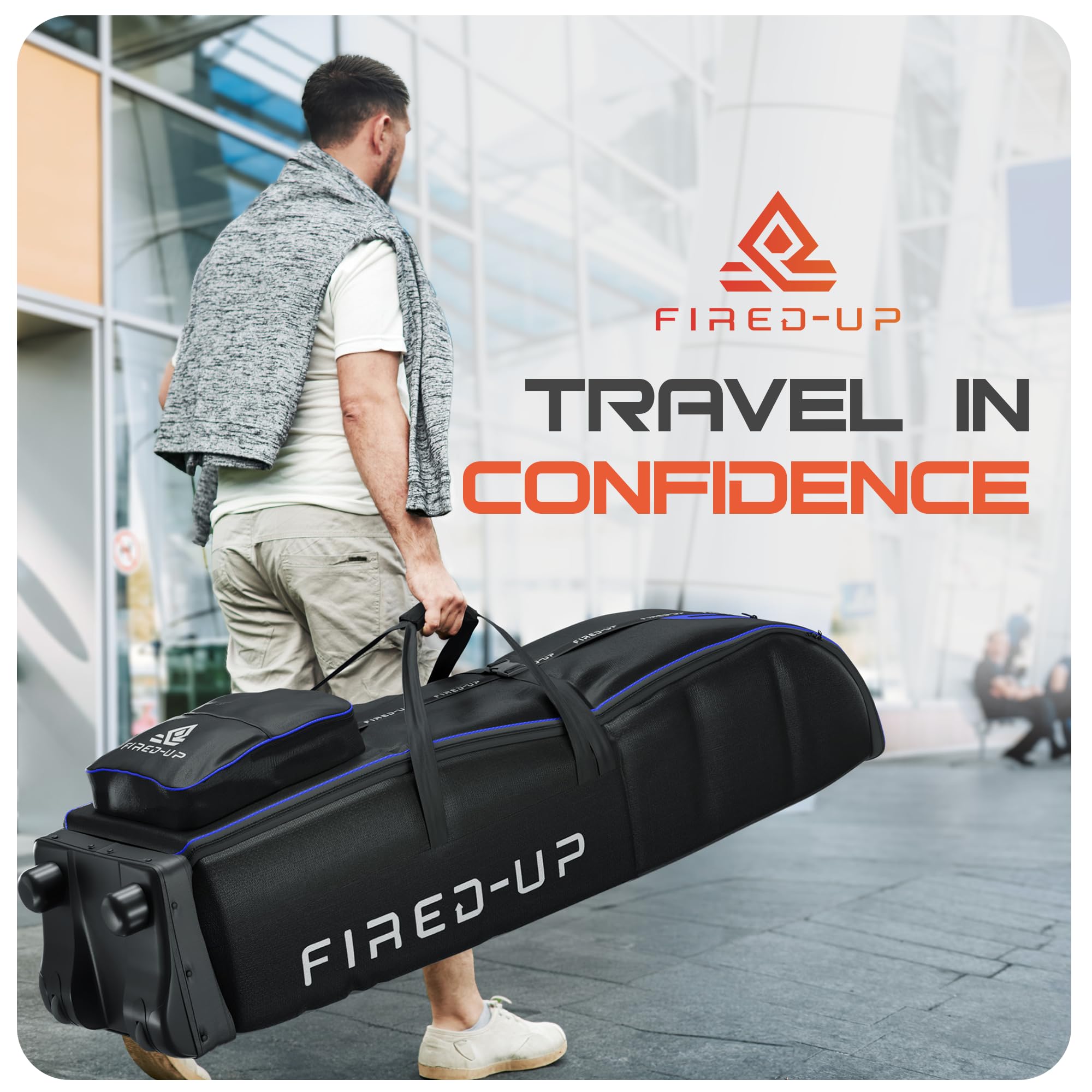 Borsa da viaggio da golf con ruote in nylon 1680D pieghevole per compagnie aeree