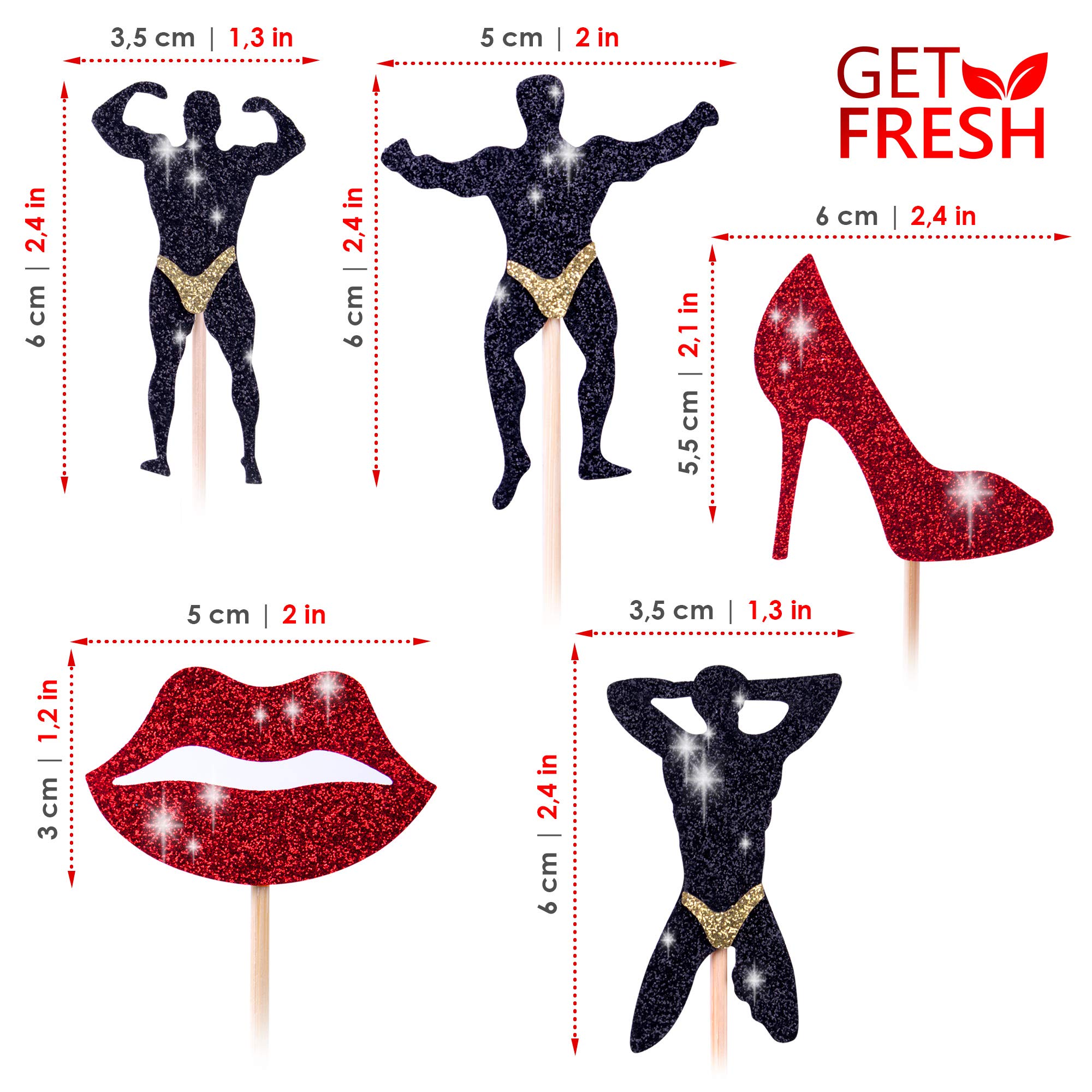 Buy Get Fresh Hen Party Cupcake Toppers Set 25Pack Glittery