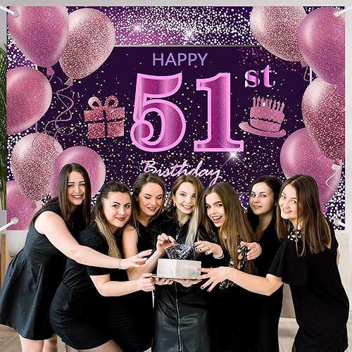 Vista 61 de IMISI Decoraciones de cumpleaños número 19 para niñas, pancarta rosa de feliz cumpleaños para telón de fondo de fiesta