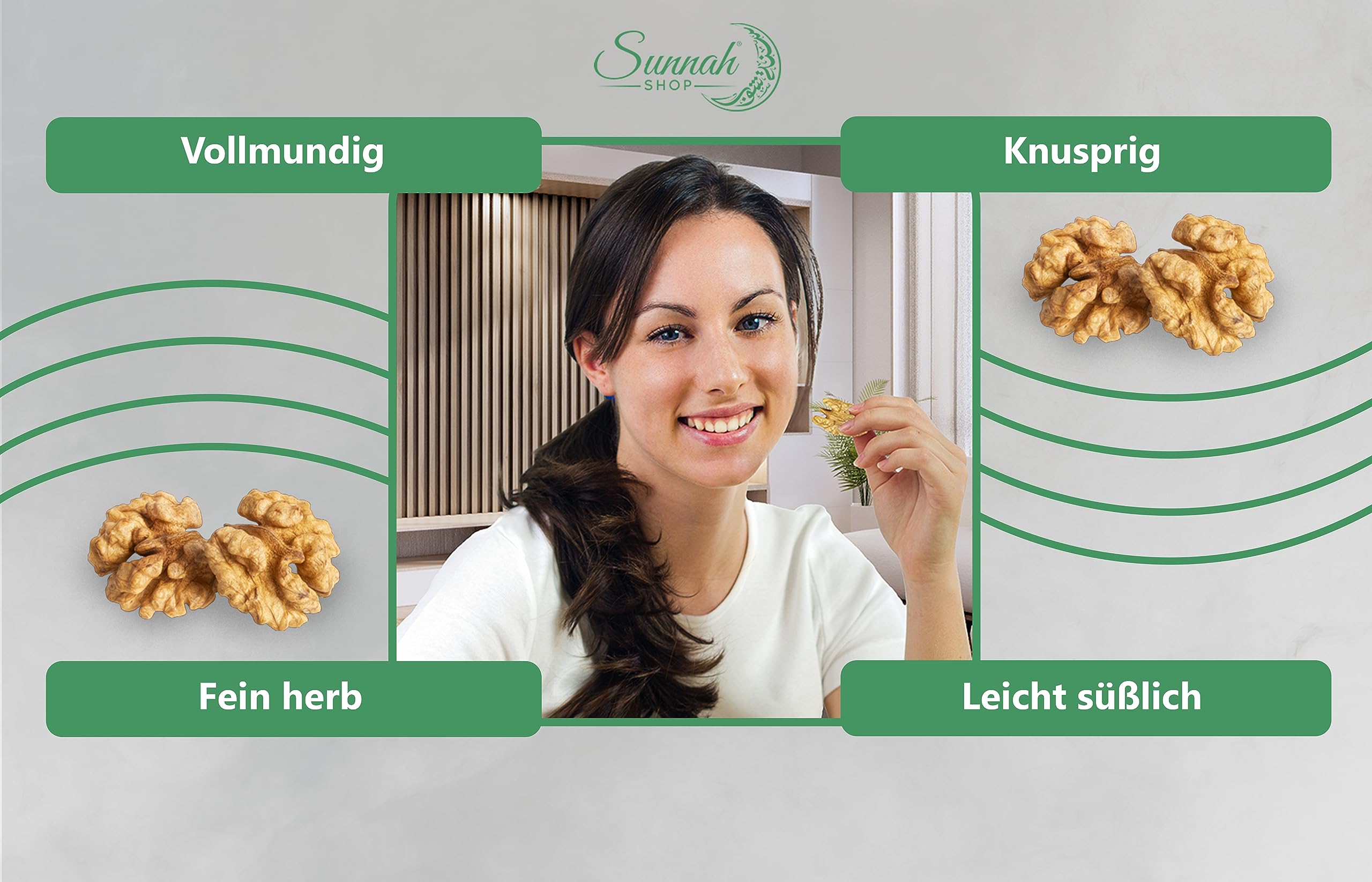 Sunnah Shop® Dziadek do orzechów, orzechy włoskie bez łupiny, 5 kg, naturalne ziarna orzecha włoskiego najwyższej jakości, orzechy włoskie przyjemność i zdrowie w jednym, wegańskie