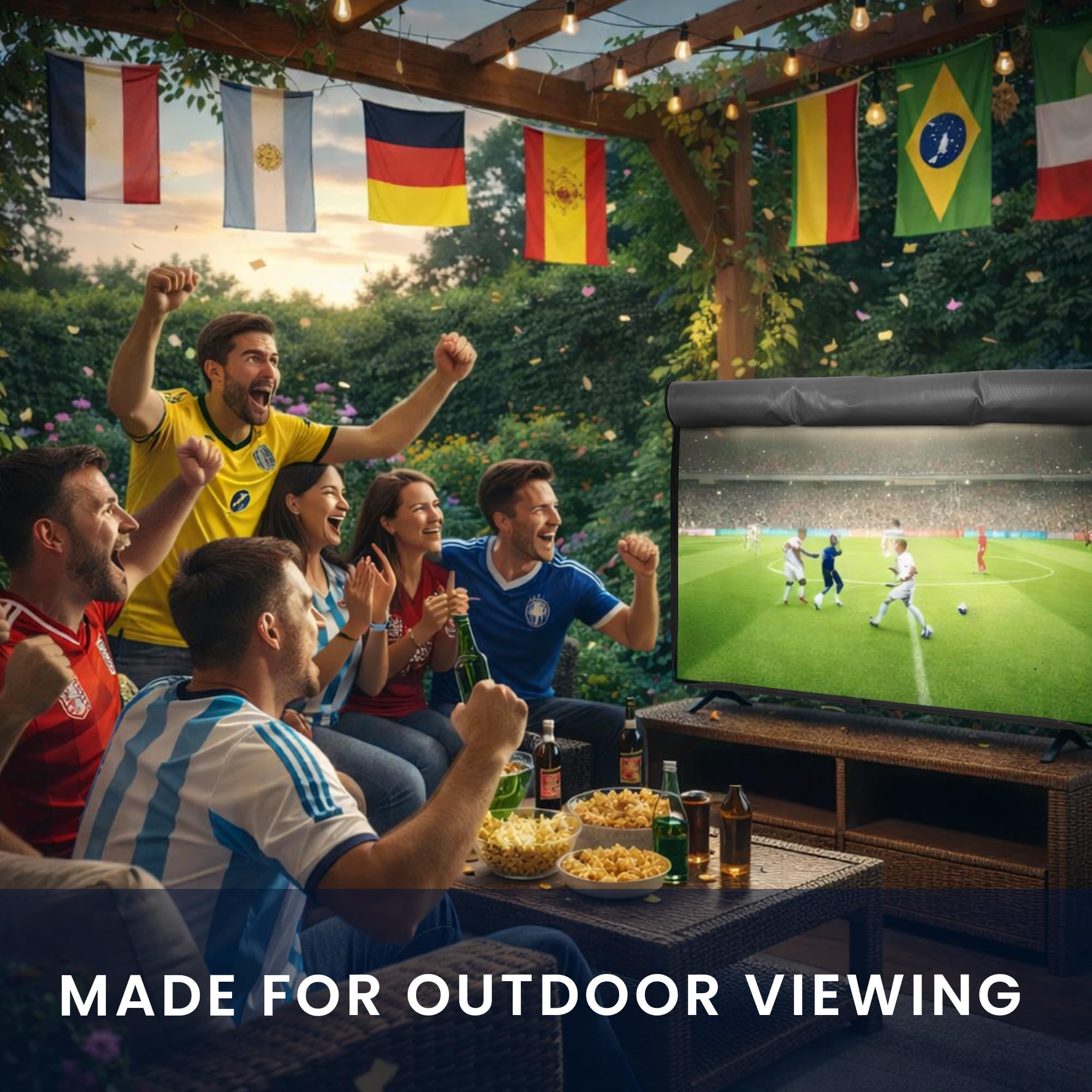 kwmobile 49-50" TV Abdeckung Outdoor mit Reißverschluss - Outdoor Fernsehabdeckung - Fernseher Hülle Bildschirmschutz - TV Schutzhülle wetterfest - Dunkelgrau