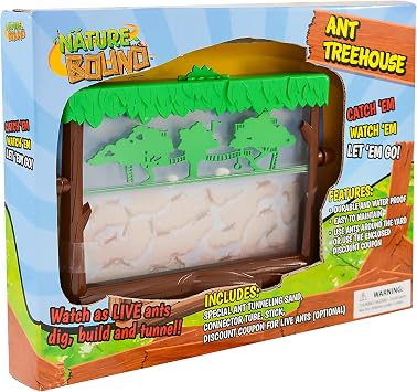 Nature Bound Toys Ant Treehouse Habitat Kit with Sand, Connector Tube, Feeding Stick & Insect Instructions