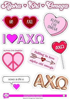 Alpha Chi Omega - Sticker Sheet - Love Theme