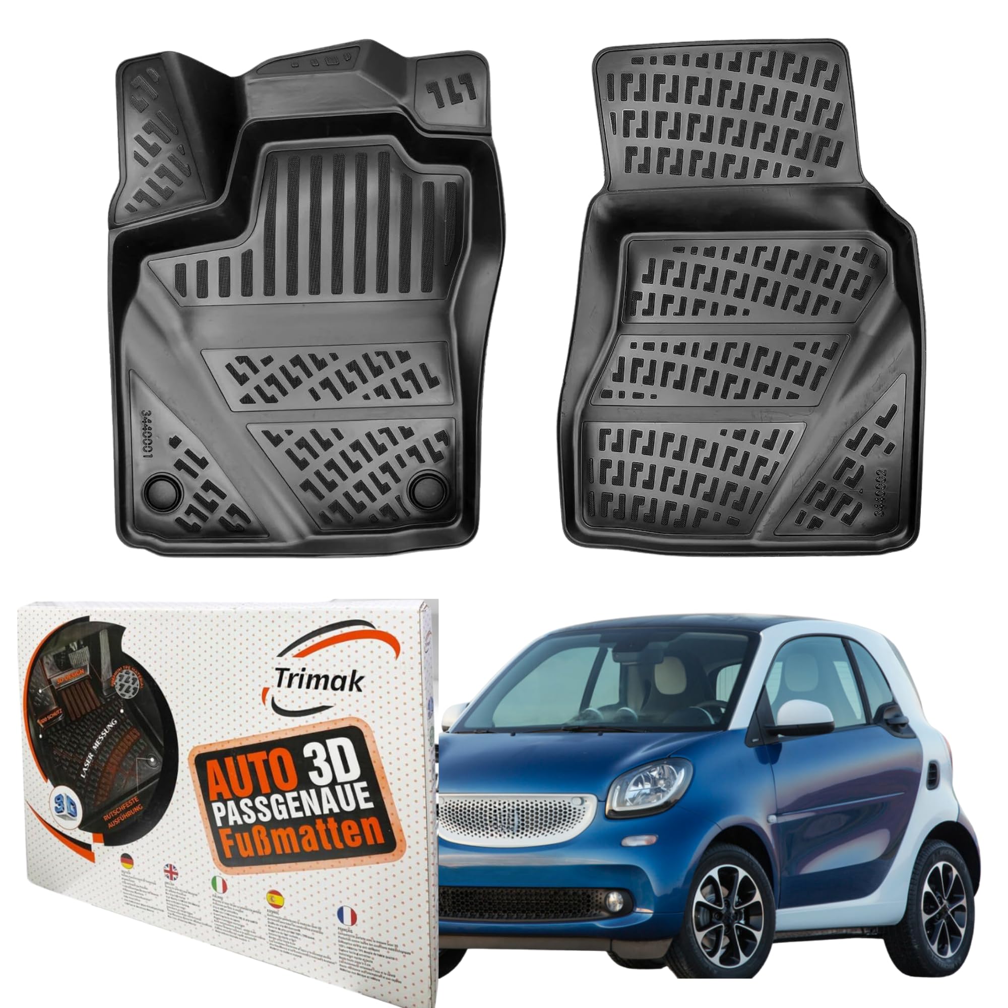 Original Lengenfelder Fußmatten Für Smart Fortwo 453 + Rand