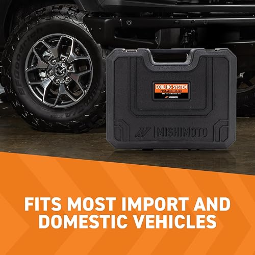 Miniatura 2 de Mishimoto MMTL-CPT-28 - Probador de presión de refrigerante y kit de recarga al vacío, 28 piezas, ajuste universal, color negro