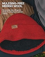 Vista 5 de DANISH ENDURANCE Gorro de lana merina, gorro de invierno con forro polar para hombre y mujer