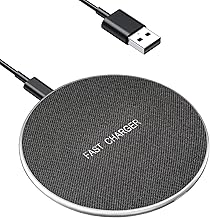 Fast Charger 15W, Wireless Charging Base with Non-Slip - Compatible with iPhone 16/15/14 and Galaxy S25/S24/S23 - Incl. USB-C Cable 1 m