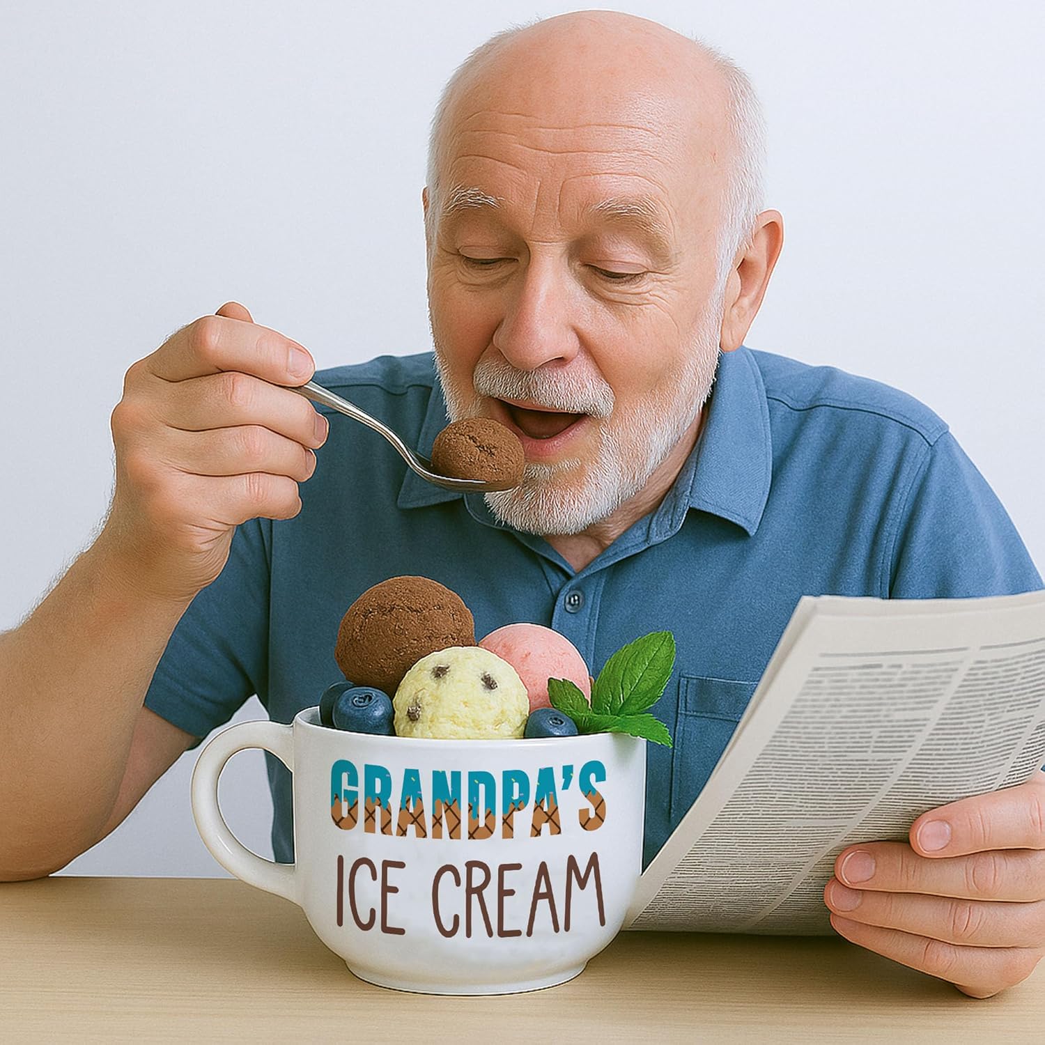 Great Fathers Day Grandpa Gifts from Granddaughter, Best Grandpa Gift for Grandfather Birthday from Grandson, Unique First Time New Grandpa Gifts, Grandpa's Ice Cream Bowl Presents Set - Image 9