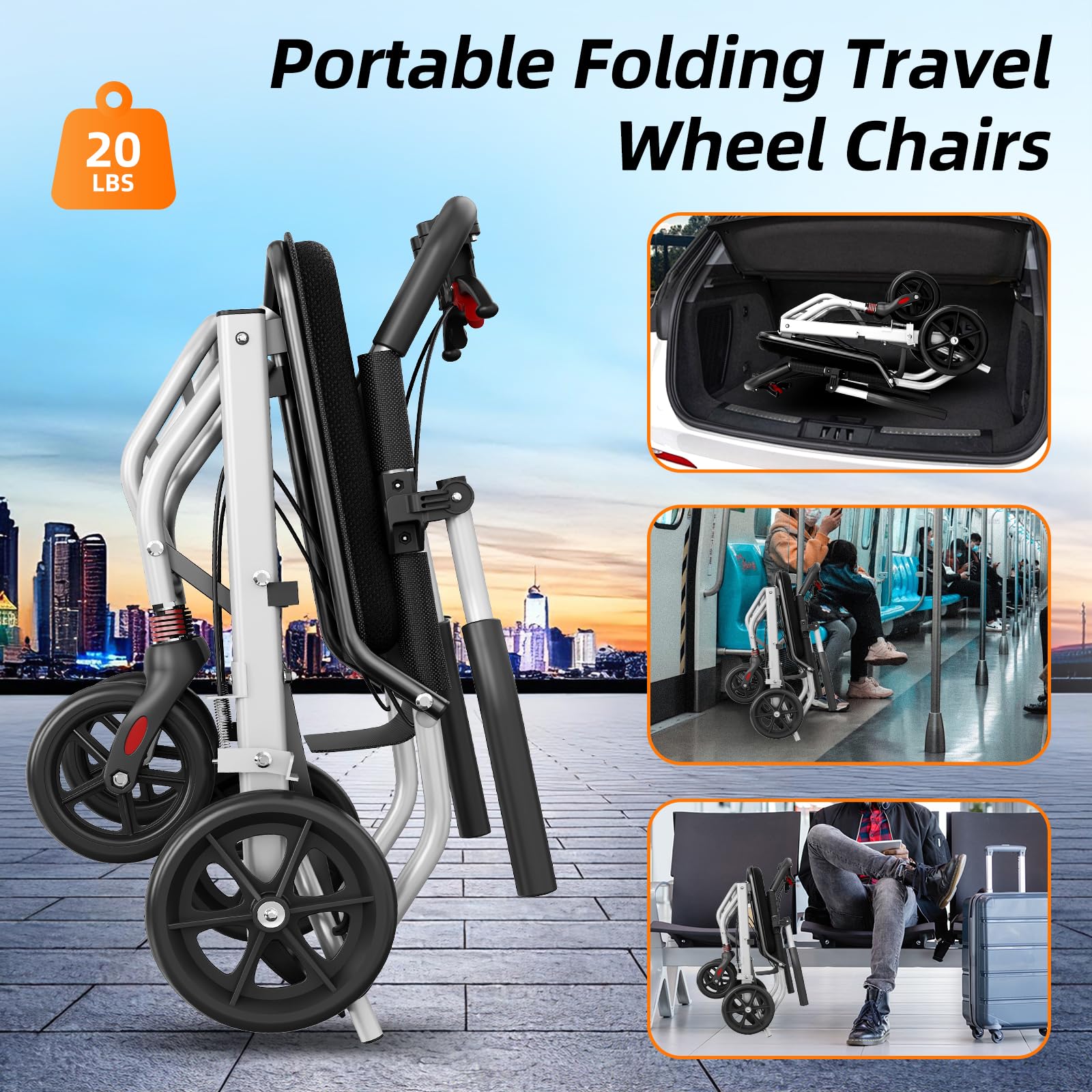 Lightweight Foldable Transport Wheelchair -3