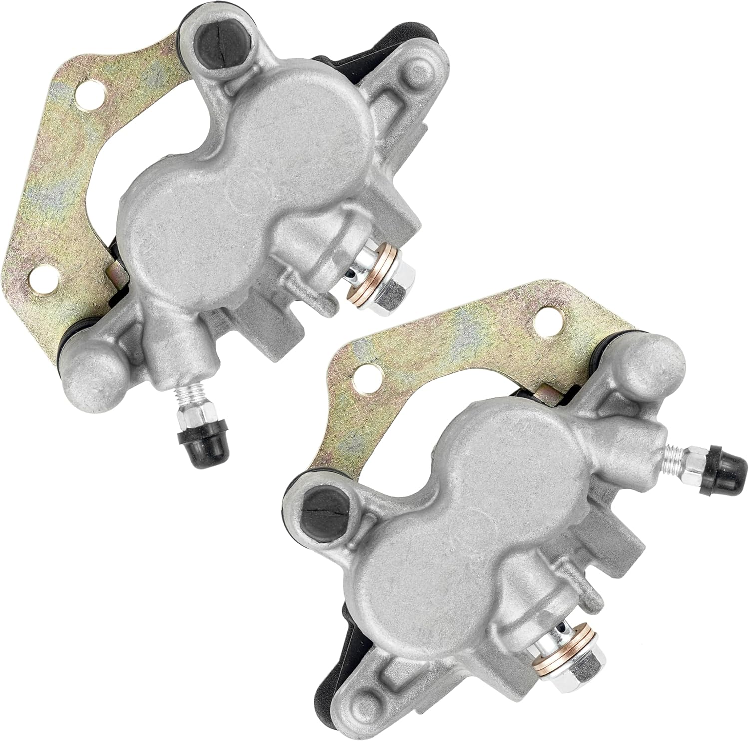 Caltric Front left and Right Brake Caliper Compatible with Kawasaki KFX700 KSV700 2004 2005 2006 2007 2008 2009 with Pads