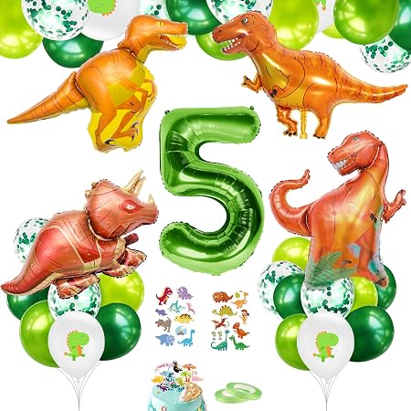 Amazon 誕生日 飾り付け 男の子 風船 恐竜 バルーン グリーン 5歳 Happy Birthday ハッピーバースデー バルーン恐竜 Ins 豪華セット 5 風船 バルーン おもちゃ