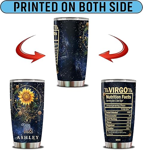 Miniatura 6 de Regalos personalizados de Virgo para mujeres, botella de agua de astrología del zodiaco de constelación, regalo para esposa, hija, Navidad,