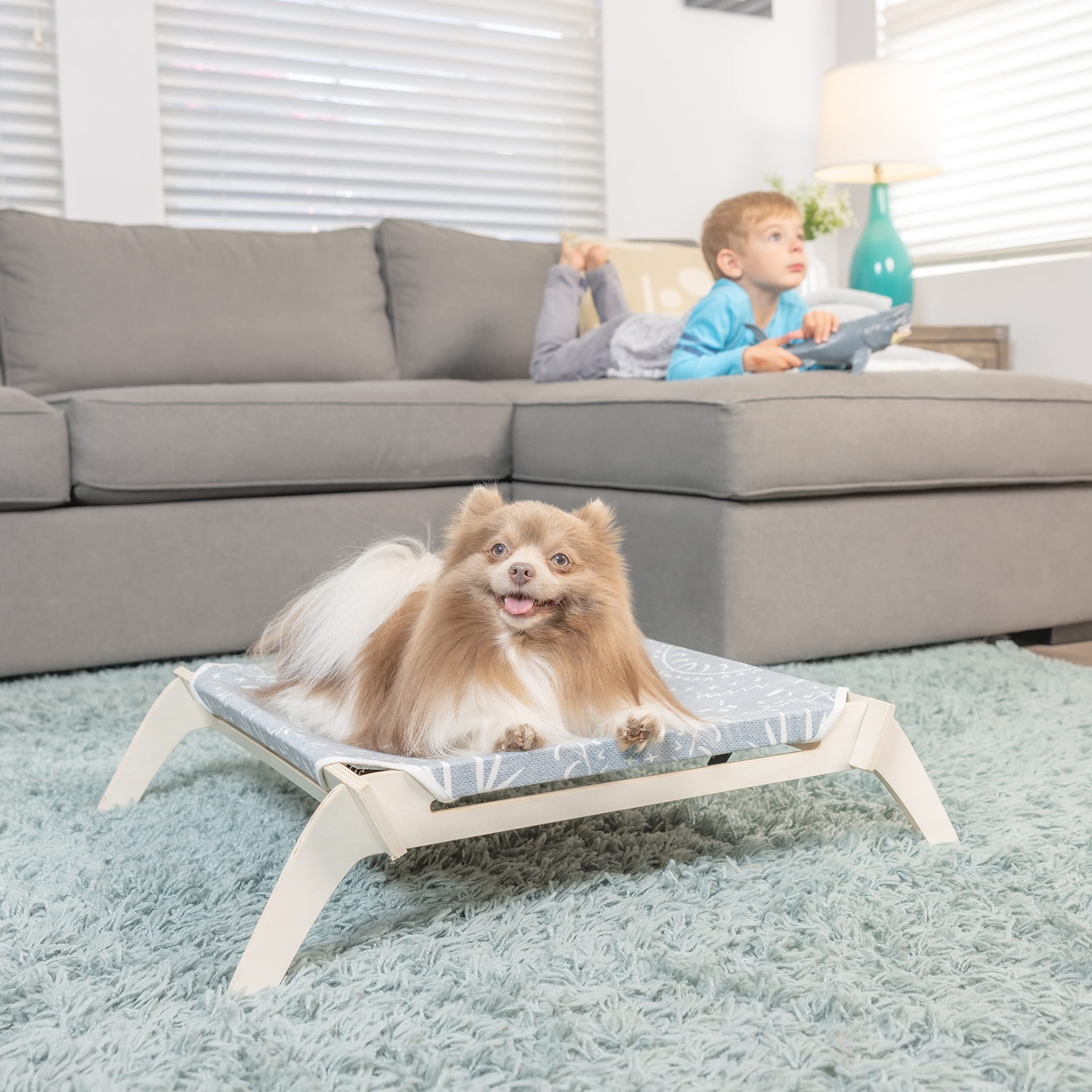 PETIME Erhöhtes Hundebett Mit Netz – Kühlende Hängematte Für Kleine Hunde, 106,7 Cm, Bis 35,9 Kg