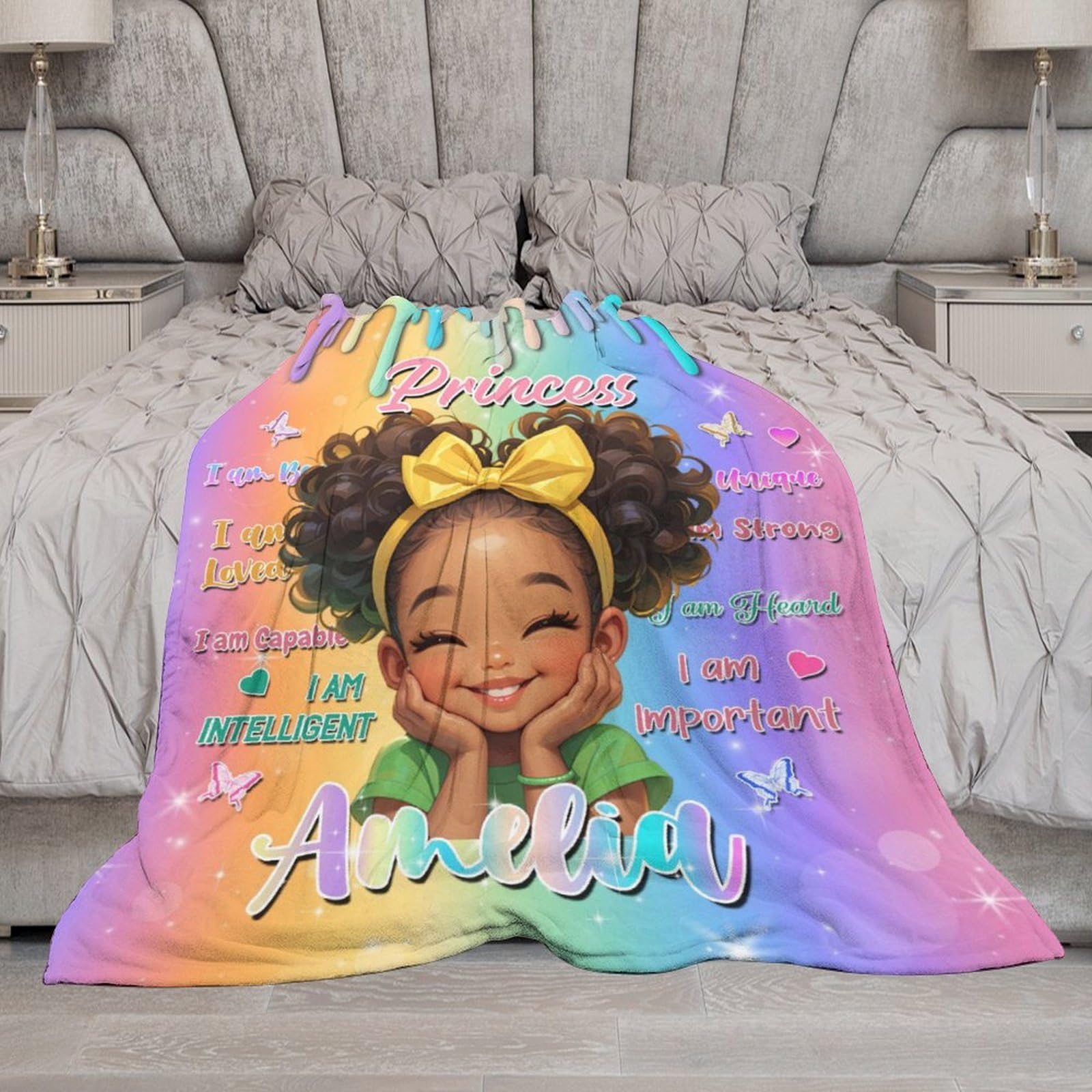 Personalized Baby Blanket With Name - Custom Flannel Throw For Toddler, Kids, Pets (30x40 Inches)
