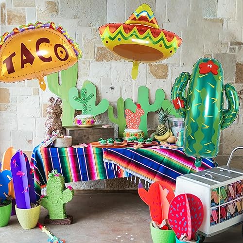 Miniatura 4 de 3 globos del Cinco de Mayo, globos de fiesta mexicana, sombrero de cactus de llama mexicana, globo de aluminio para decoraciones de fiestas
