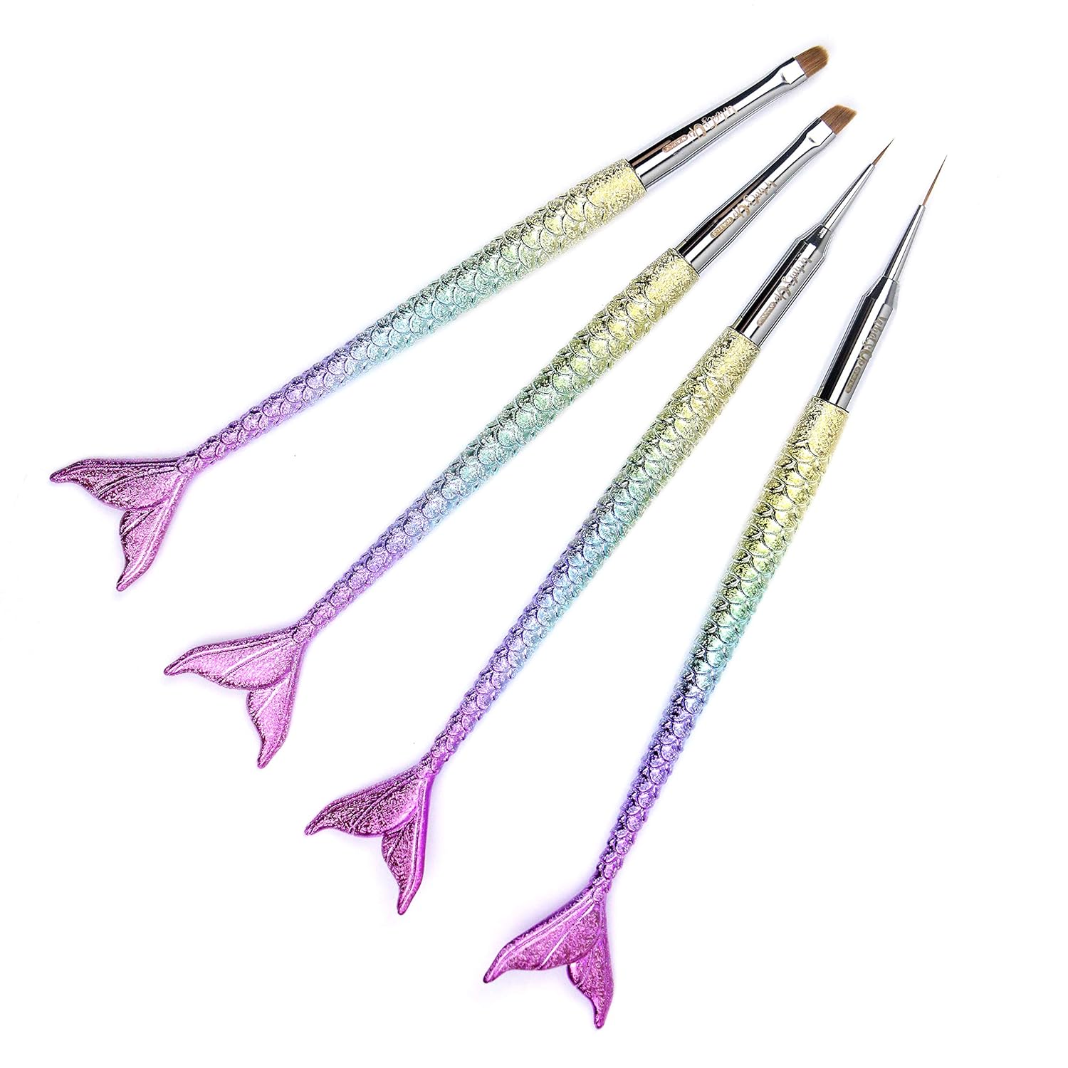 Whats Up Nails - Mermaid Brushes 4 Pack (#0, #1, #2, #3 Brushes)