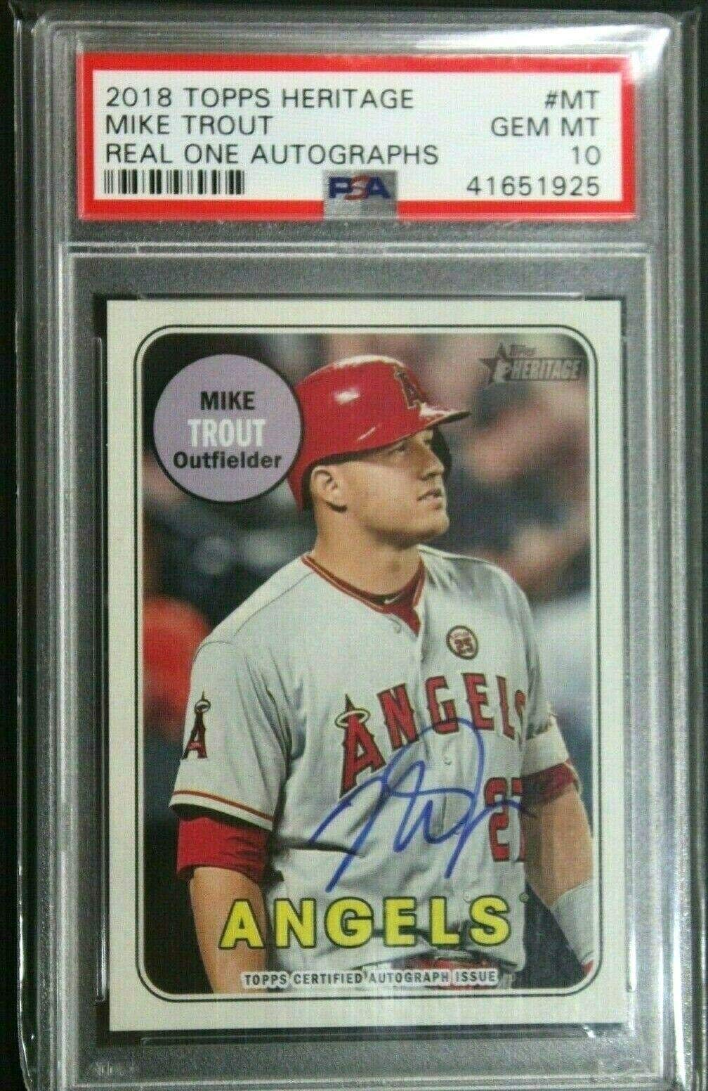 mlb topps five star 2018 signatures auto mike trout /10 直筆サイン 