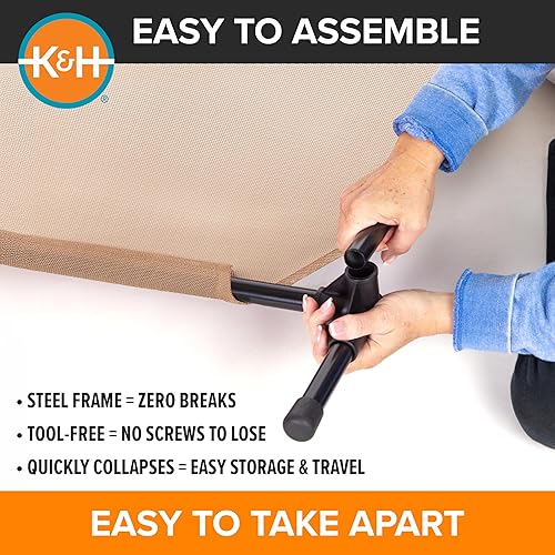 Miniatura 5 de K&H PET PRODUCTS - Cuna elevada para mascotas con centro de malla, varios tamaños