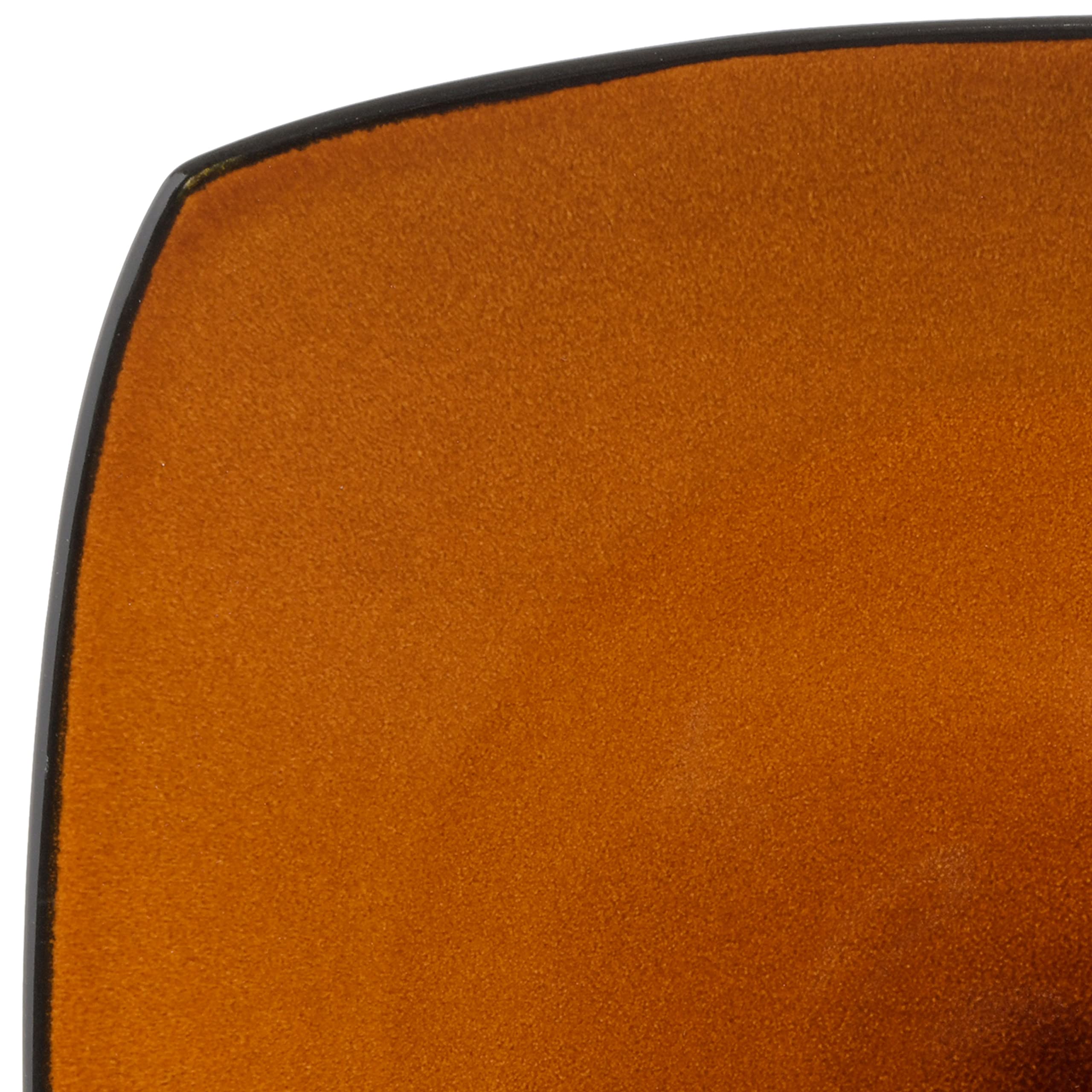 Gibson Soho Lounge Square Service en grès avec glaçure réactive, ensemble pour 4 personnes (16 pièces), ambre