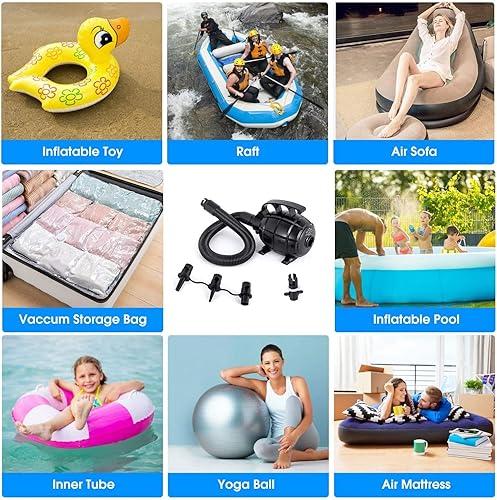 Miniatura 5 de Bomba de aire eléctrica para colchonetas inflables de gimnasia, rodillo de aire, spot de aire, barril de aire de gimnasia, yoga, Tumble, tapete de