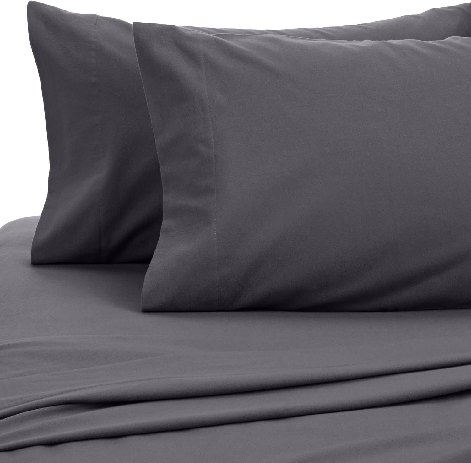 Black Friday - 80% OFF Amazon Brand – Pinzon Signature Cotton Heavyweight Velvet Flannel Sheet Set - California King, Graphite