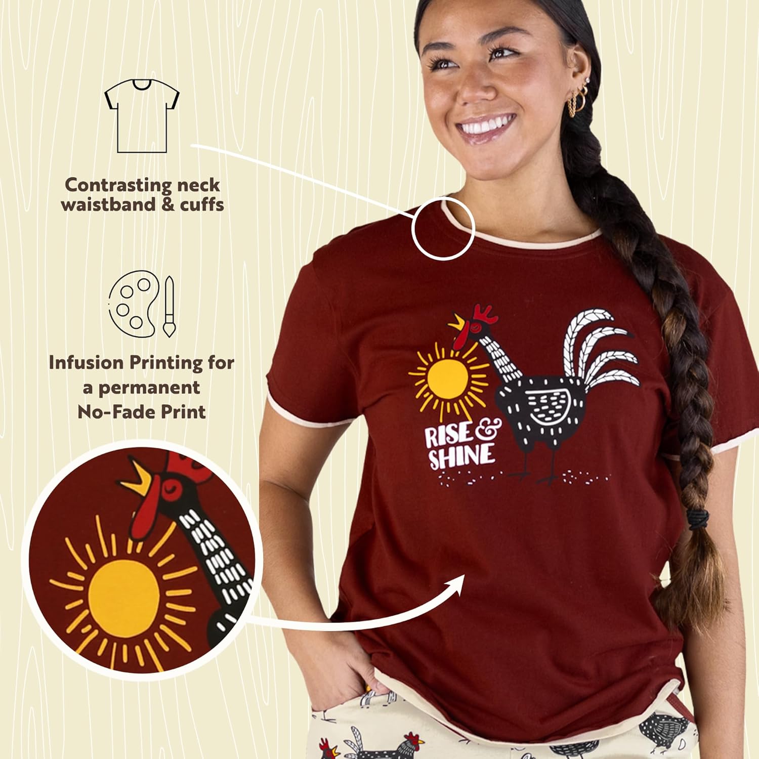 Lazy One Pajamas for Women, Cute Farm Pajama Pants and Top Separates - Image 6