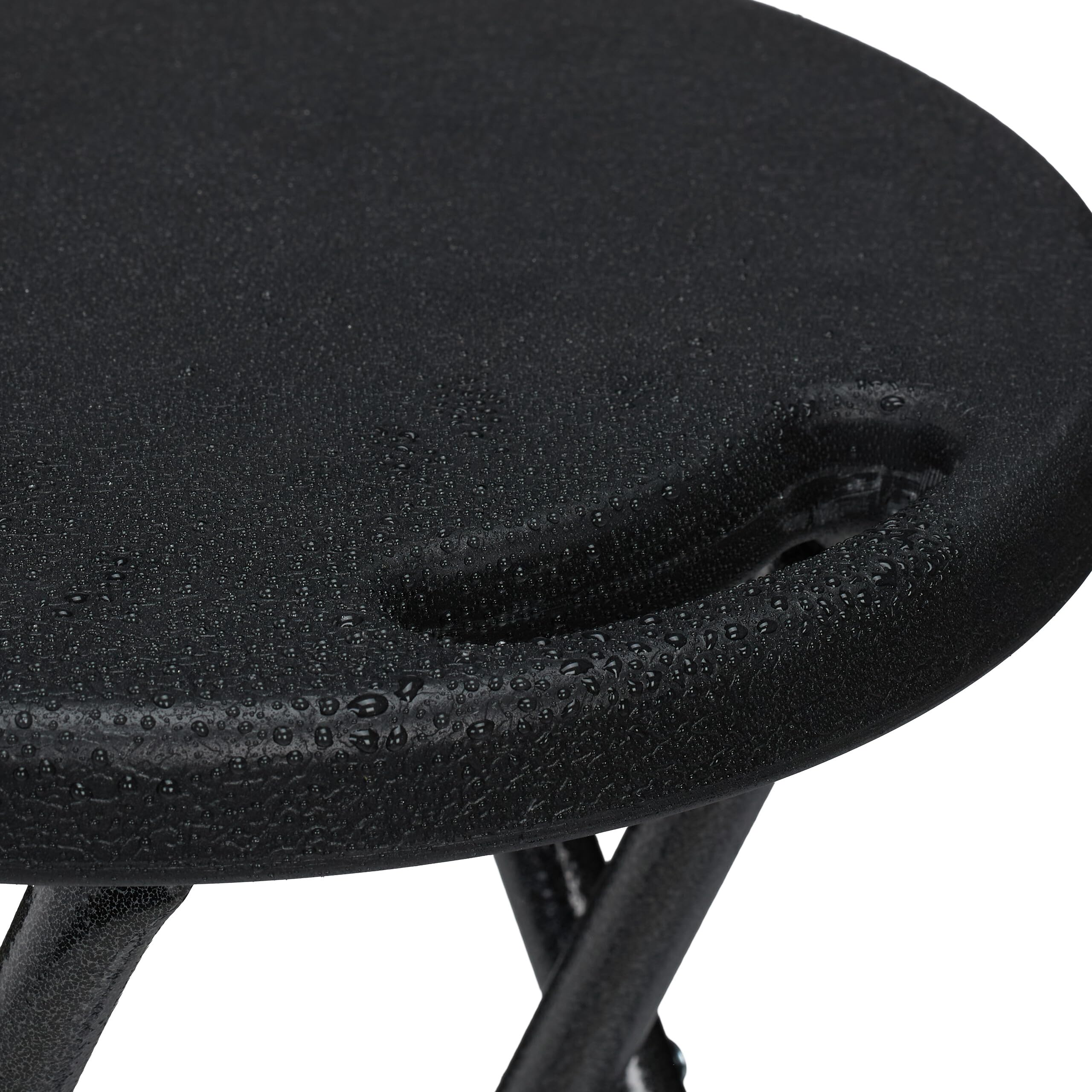 Relaxdays Tabouret Pliant, Lot de 2, HLP : 46x31x30 cm, Chaise de Jardin, terrasse, Balcon, poignée, Noir