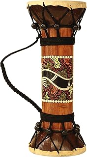 G6 COLLECTION Tambor de madera exótica tallada a mano de doble cara Djembe decoración del hogar regalo decoración de madera hecha a mano acento decorativo tambor Djembe