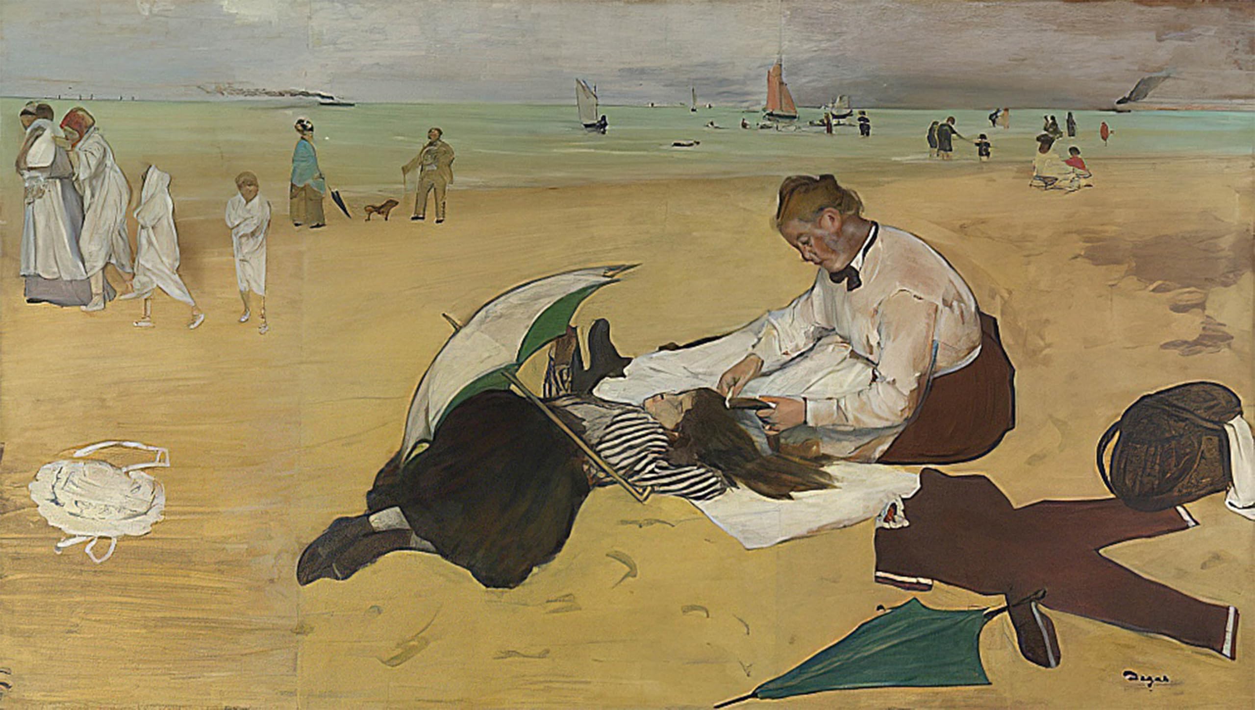 POSTERIIk Famous Animal Posters Vintage Picture Am Strand Um by Edgar Degas Modern Wall Decor for Home Decor 60x90cm